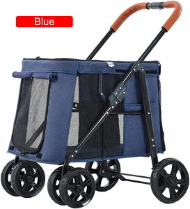 ペットカート/犬用 キャリーカート 軽量 組み立て簡単 耐荷重30kg折りたたみ式 犬 カート,猫犬兼用 360°回転 多機能小型犬 中型犬 老犬犬用ベビーカー (Color : Gray)