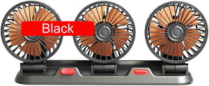 扇風機 3ヘッドカーファンポータブル空冷ファンサイレント電動ファン360°回転2風速電話番号表示車トラックSRVマリンボート用