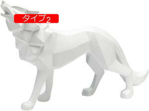 縁起物 置物 アンティーク オオカミ 狼の彫像 F ホームインテリア 部屋装飾品 インテリア雑貨 可愛い雑貨 動物の置物 玄関におく置き物 タイプ 樹脂工芸品 抽象 幾何 美術工芸 家の装飾 北欧