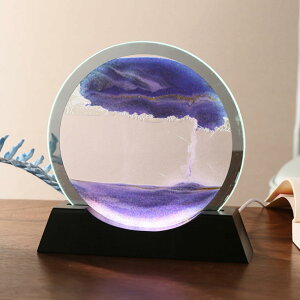 アートピクチャー LEDライト サンドアート 北欧の芸術品 ダイナミック アート 流砂絵 落ちる砂 スタンド付き 間接照明 インテリア小物 工芸品 オーナメント 17cm ホームインテリア 装飾品 お