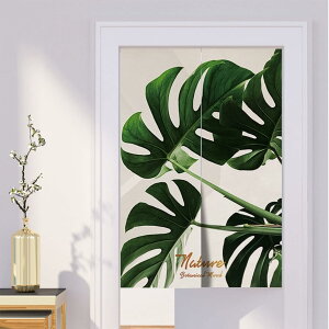 間仕切り カーテン 仕切り 目隠し のれん 北欧 植物 リーフ柄 パーテーション おしゃれ シンプル インテリア おしゃれ 北欧 ロング 暖簾 ナチュラル 可愛い カフェカーテン 布 ファブリック