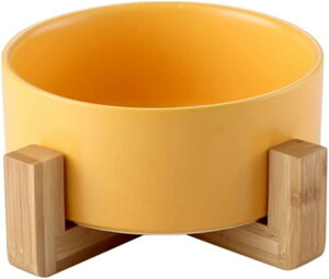 猫 犬 フードボウル 食器 スタンド付きボウル 餌入れ ペット食器 セラミック 頸椎保護 斜め ご飯皿 食器台 陶器 えさ皿 鉄フレーム付き ペットボウル フード用 大容量 犬猫兼用 犬ボウル ペ
