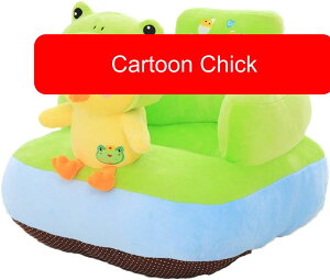 幼児用チェア 幼児サポートシートチェアクッションソファ漫画動物ぬいぐるみ子供のおもちゃ赤ちゃんソファプロテクター学習座って椅子ソファベッド キッズソファ (色 : Cartoon Chick Siz