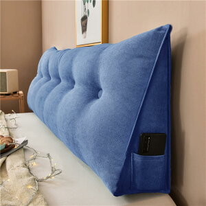 三角クッション 枕 まくら ブルーB デイベッド 仮眠用 80*50*20CM 背もたれクッション シンプル パール綿 読書用クッション ポジショニングサポート 収納簡単 姿勢改善 180*50*20