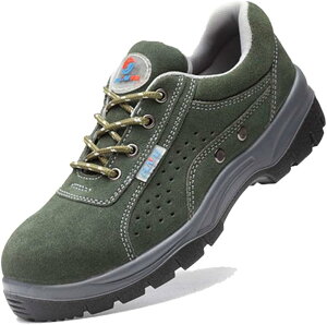 作業靴セーフティーシューズ鋼製先芯入りメンズレディース保護プロテクターワーキングシューズスエード穴空き通気性レースアップ耐滑耐油性防汚絶縁踏み抜き防止大きいサイズ