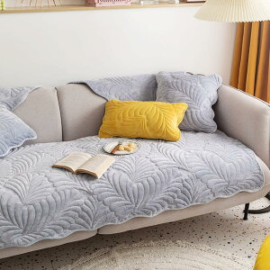 ソファーカバー マルチカバー ベロア 秋冬 シンプル ソファー保護 北欧 飾り 70*180cm ベッドカバー ソファシーツ ライトグレー ふわふわ 厚手 カウチ 柔らかい 肘付き 1/2/3人掛け