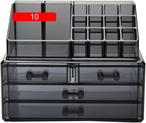 大容量 コスメボックス メイクボックス コスメ収納ボックス メイク収納ケース 化粧品 10 収納ボックス 仕切り 引き出し付き 小物入れ 防塵 防水 強い耐久性 人気ギフト コスメ?メイク用品の