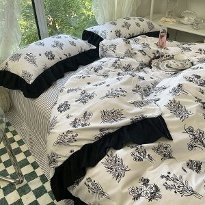 布団カバー3点セット 綿100 可愛い 北欧風 和式 寝具カバー 格子柄 花柄 フリル カラー 美の世界 通気性 一年中快適 200*230cm 丸洗いOK 掛ふとんカバー 洋式 和式兼用 寝室 春夏