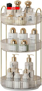 360°回転 メイクボックス 化粧品収納ボックス 大容量 コスメ収納 メイクアップオーガナイザー 化粧台/洗面所/キッチン/リビングルーム 多機能収納ボックス 洗浄容易 耐久性 防塵防水 整理簡