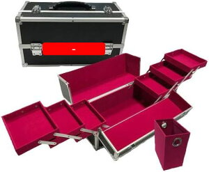 リライアブル コスメボックス ワイド RB202-BKVP 鍵付き プロ仕様 メイクボックス 大容量 化粧品収納 小物入れ 6段トレー ベロア メイクケース コスメBOX 持ち運び ネイルケース