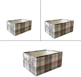布団収納カバー 衣類収納袋 北欧 おしゃれ ズック ポリエチレン 水洗可能 50x36x23cm 全3サイズ チェック柄 衣類用 ぬいぐるみ収納 枕 毛布整理ソフトケース 衣類収納