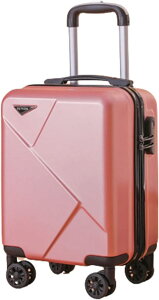 スーツケース キャリーケース 機内持ち込み 20L キャリーバッグ ファスナー式 超軽量 小型 耐衝撃 静音 ダブルキャスター 360度回転 旅行 ビジネス ピンク 出張 SSSサイズ(1-2泊)