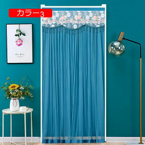 レースのれん 夏用 目隠し 間仕切りカーテン 透け感 おしゃれ 虫よけ 暖簾 アコーディオン ロング 突っ張り棒 カフェカーテン 2重のれん 柔らかい 北欧 花柄 姫系 透け感 撮影用 背景 ナチュ