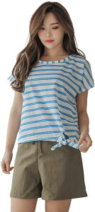 水着 レディース 体型カバー ボーダー オーバーTシャツ ショートパンツ タンキニ カバーアップ 4点セット リボン 日焼け対策 UVカット ビキニ スイムウェア 競泳 ハイウエスト 吸汗速乾 着痩