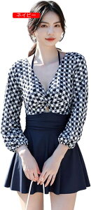 水着 レディース 2点セット ブラ ワンピース ホルターネック ストラップ バックシャン ギャザー 盛れる ハイウエスト 水玉柄 ビキニ Vネック 温泉水着 旅行水着 かわいい 海水浴 おしゃれ ス