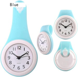 掛け時計 おしゃれ 時計 壁掛け ウォールクロック バスルーム時計、バスルーム用吸盤付き 防水ノンカチカチ壁時計、シャワールーム、洗面所 雑貨 無騒音 部屋装飾 プレゼント 置き時計 ア