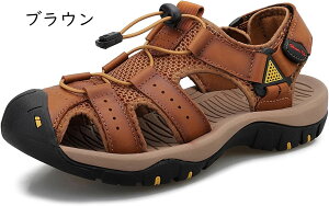 サンダル スポーツサンダル アウトドアサンダル メンズ 合皮 メッシュ加工 夏用 マジックテープ つま先保護 ビーチサンダル キャンプ リゾート 運動 登山 通気 防滑 厚底 耐衝撃