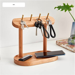 玄関収納 木製 キースタンド 鍵置き 鍵ホルダー 小物入れ 卓上収納 キーホルダーキーラックデスクオーガナイザーウッド装飾エントラウェイキーオーガナイザー、ジュエリーイヤリングネッ