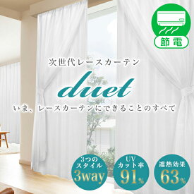 【10%OFF対象】6/4 20:00～6/11 1:59昼夜目隠し UVカット 遮熱効果「Duet（デュエット）」 Bサイズ：幅100cm×丈153～193cm×2枚組