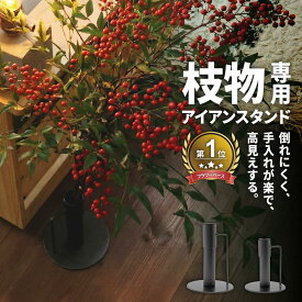 レビュー特典あり アイアンスタンド 枝物 花瓶 おしゃれ シンプル アイアン 鉄 黒 ブラック フラワーベース 生け花 花器 花台 423791