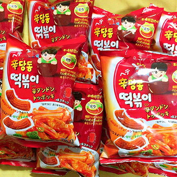 楽天市場 送料無料 辛ダンドン トッポキ 75gx５袋入甘辛 シンダンドントッポギ スナック 韓国お菓子 韓国食品 お菓子 大きいサイズのlylon Japan