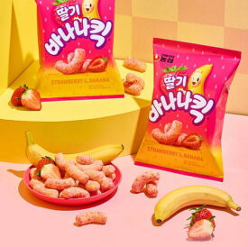 【農心】イチゴ　バナナキック　60g*5個　苺味　スナック　いちご　おいしい　韓国お菓子