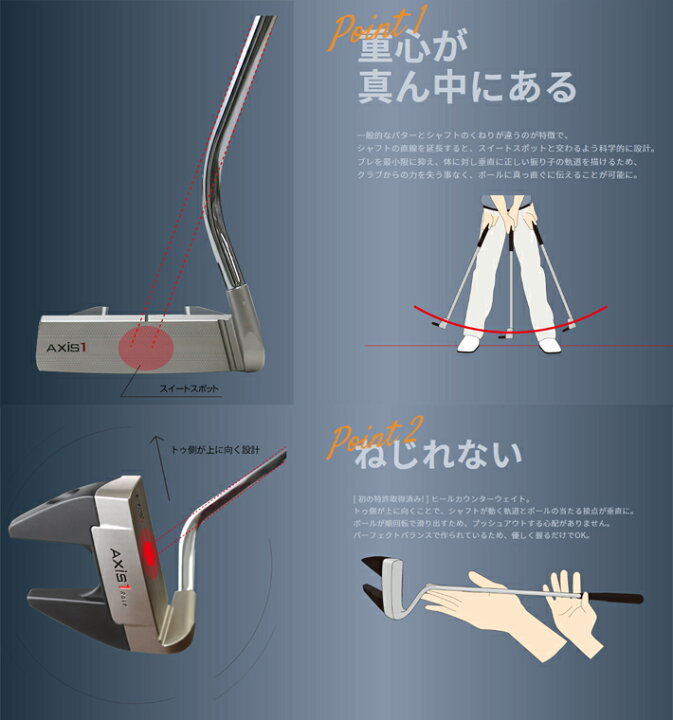 楽天市場】[公式] AXIS1 アクシスワン ローズマレットパター 