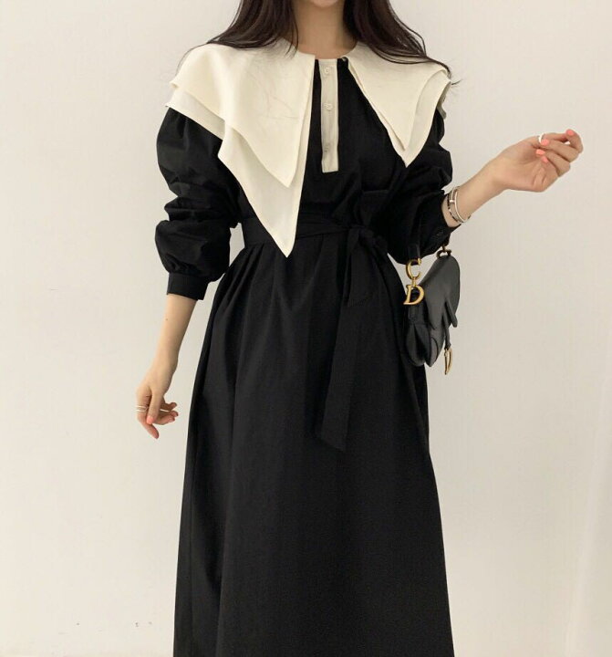楽天市場 ワンピ ワンピース モノトーン モノトーンコーデ シンプル ブラック ホワイト きれいめワンピ 大人ワンピ アシメ 変形 個性的 およばれ ドレスワンピ 長袖 長袖ワンピ オールシーズン 結婚式 二次会 同窓会 シンプル Lyre Online