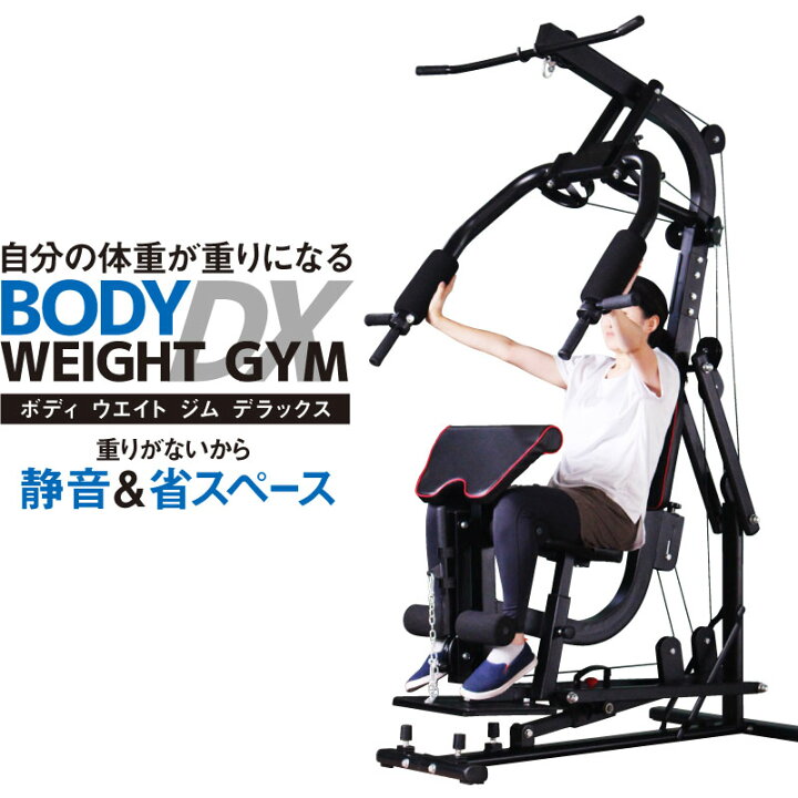 楽天市場 ホームジム マルチ トレーニング 器具 セット 総合 大型 ワイヤー式 マシン 重りの無い静音設計 Body Weight Gym Dx Ls Sa 690 ライシン 楽天市場店