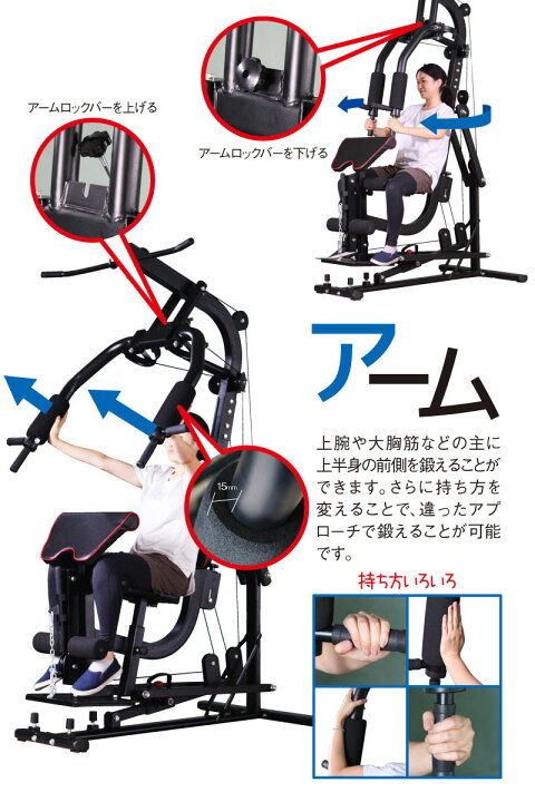 楽天市場】ライシン ホームジム マルチ トレーニング 器具 セット 総合  