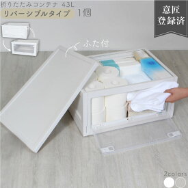 【レビュー投稿で1年保証】【特注品】 折りたたみ コンテナボックス キッチン 収納 ボックス 43L 1箱のみ