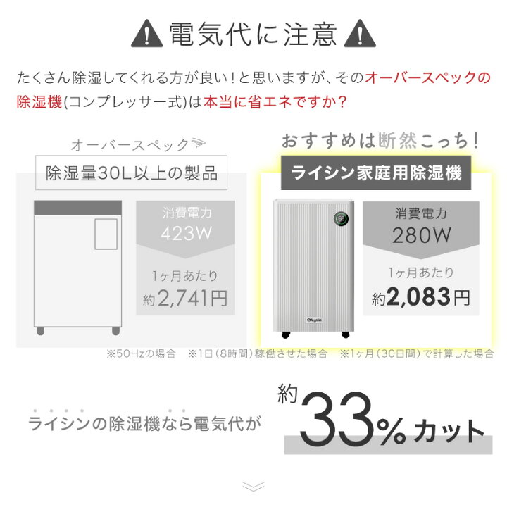 楽天市場】【レビュー投稿で2年保証】 ライシン 除湿機 コンプレッサー 
