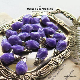 【10%OFFクーポン配付中】【アウトレット】カン付きパープルストーンチャーム2個セットメール便対応 アクセサリー パーツ チャーム ハンドメイド アクセサリーパーツ 手作り 材料 おしゃれ 素材　ネックレス　ピアス　イヤリング