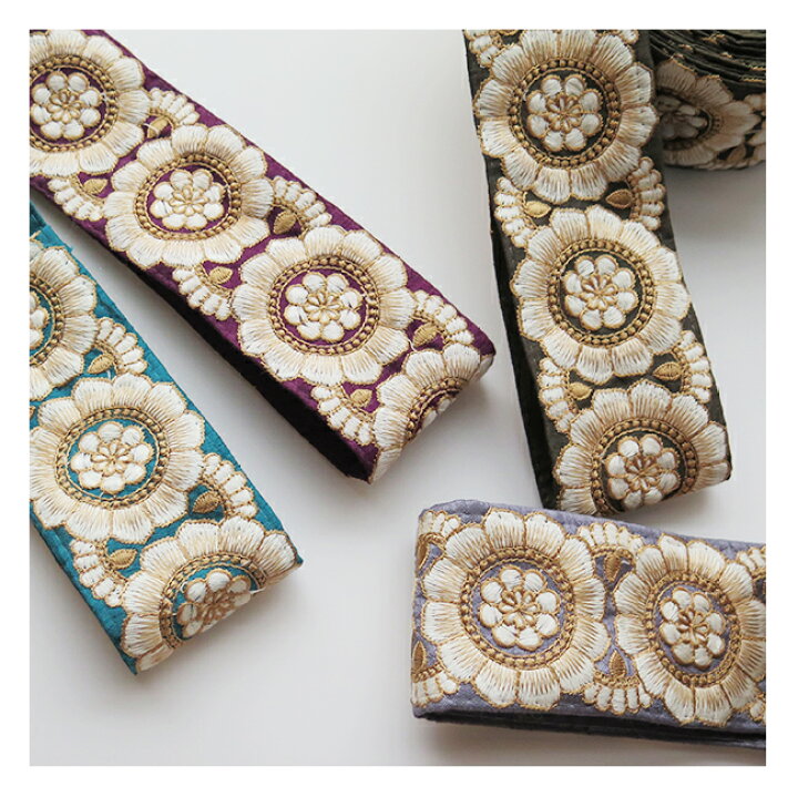楽天市場】【10%OFFクーポン配布中】インド刺繍リボン 18cm×6cmインド 