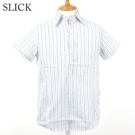 【78%オフ】SLICK - スリック -ロングポイントカラーストライプ柄半袖シャツ