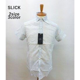 【78%オフ】SLICK - スリック -半袖　ロングポイントストライプシャツ