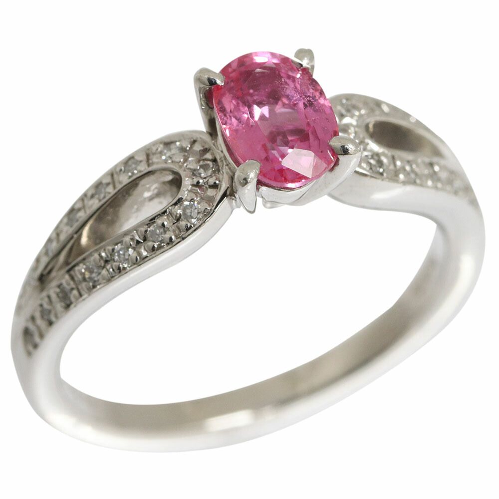ピンクサファイア ダイヤモンド リング 0.69ct 0.17ct Pt900 11.5号 鑑別書付き 中古 指輪 プラチナ ピンク Pink sapphire Diamond