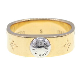 ルイヴィトン リング バーグ ナノグラム M00210 ゴールド シルバー メタル Sサイズ 10号 中古 指輪 アクセサリー ロゴ LV レディース 女性 モノグラム LOUIS VUITTON