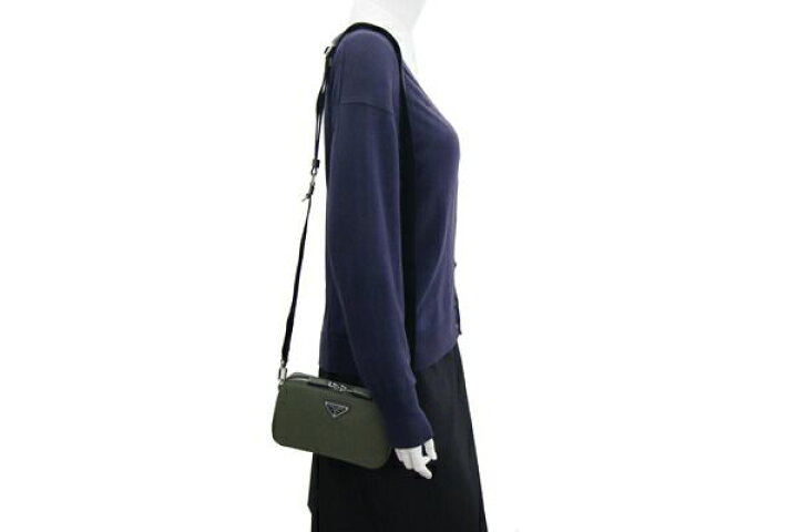 プラダPRADA ショルダーバッグカーキグリーンクロスボディバッグ（楽天 
