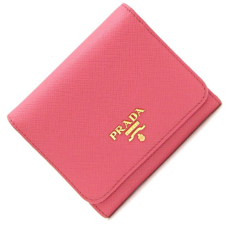 楽天市場】プラダ 三つ折り財布 1MH176 ピンク レザー 中古 コンパクト 