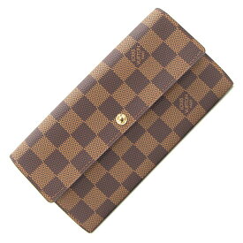 ルイヴィトン 二つ折り長財布 ダミエ ポルトフォイユ サラ N61734 中古 ファスナー ロングウォレット レディース LOUIS VUITTON