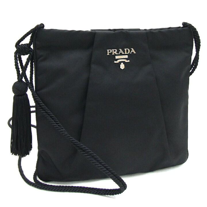 楽天市場】プラダ ショルダーバッグ ブラック ナイロン 中古 斜め掛け 