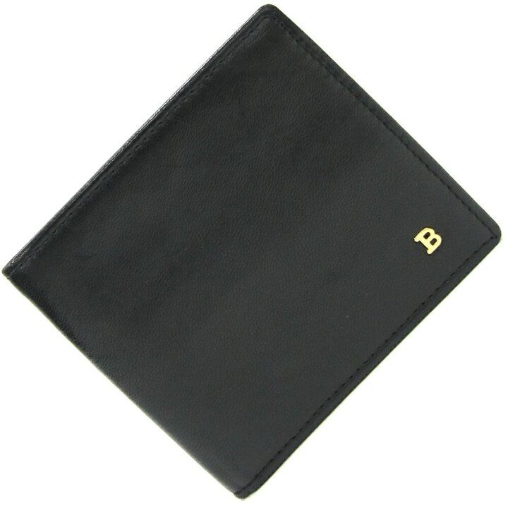 楽天市場】バリー 二つ折り札入れ ブラック レザー 中古 財布 