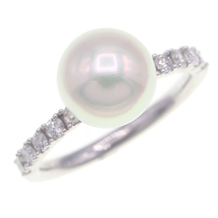 楽天市場】【中古】 タサキ リング あこや真珠 8.2mm D0.23ct 750 WG 9 