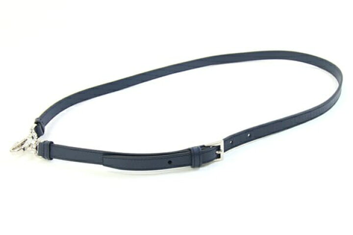 楽天市場】プラダ ショルダーストラップ ネイビー シルバー金具 レザー  