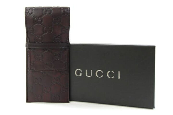 楽天市場】グッチ ペンケース グッチシマ 146419 ブラウン レザー 中古  
