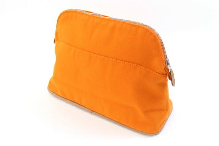 楽天市場】エルメス ポーチ ボリードポーチMM オレンジ コットン  