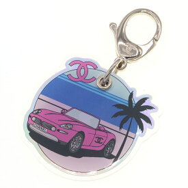 シャネル キーホルダー ABC798 ピンク系 レジン メタル 24C 2024年モデル 中古 キーリング バッグチャーム ココマーク レディース CHANEL