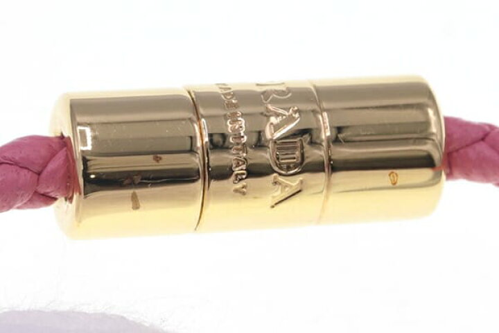 楽天市場】プラダ ブレスレット 1IB350 ピンク ゴールド金具 レザー 