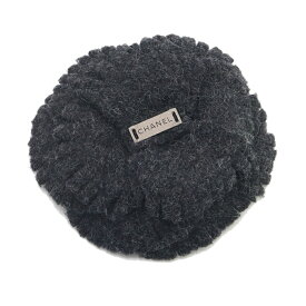 シャネル ブローチ カメリア コサージュ グレー ウール 中古 花 フラワー ロゴ ファッション アクセサリー レディース フェルト CHANEL